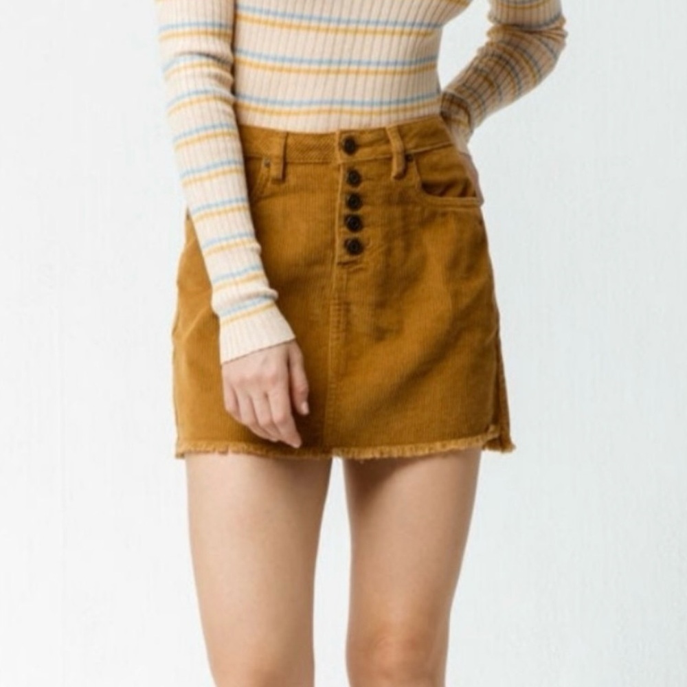 INDIGO REIN (Junior) Half Button Front Mini Skirt